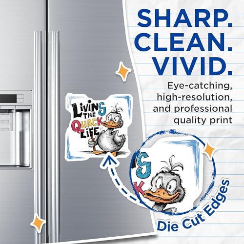 (2 Pack) Duck Cartoon Magnets Magnets - Humorous Fridge Decor - 5" On Longest Side - Made in USA - Sticks to Refrigerators & Metal Surfaces - MAG8540