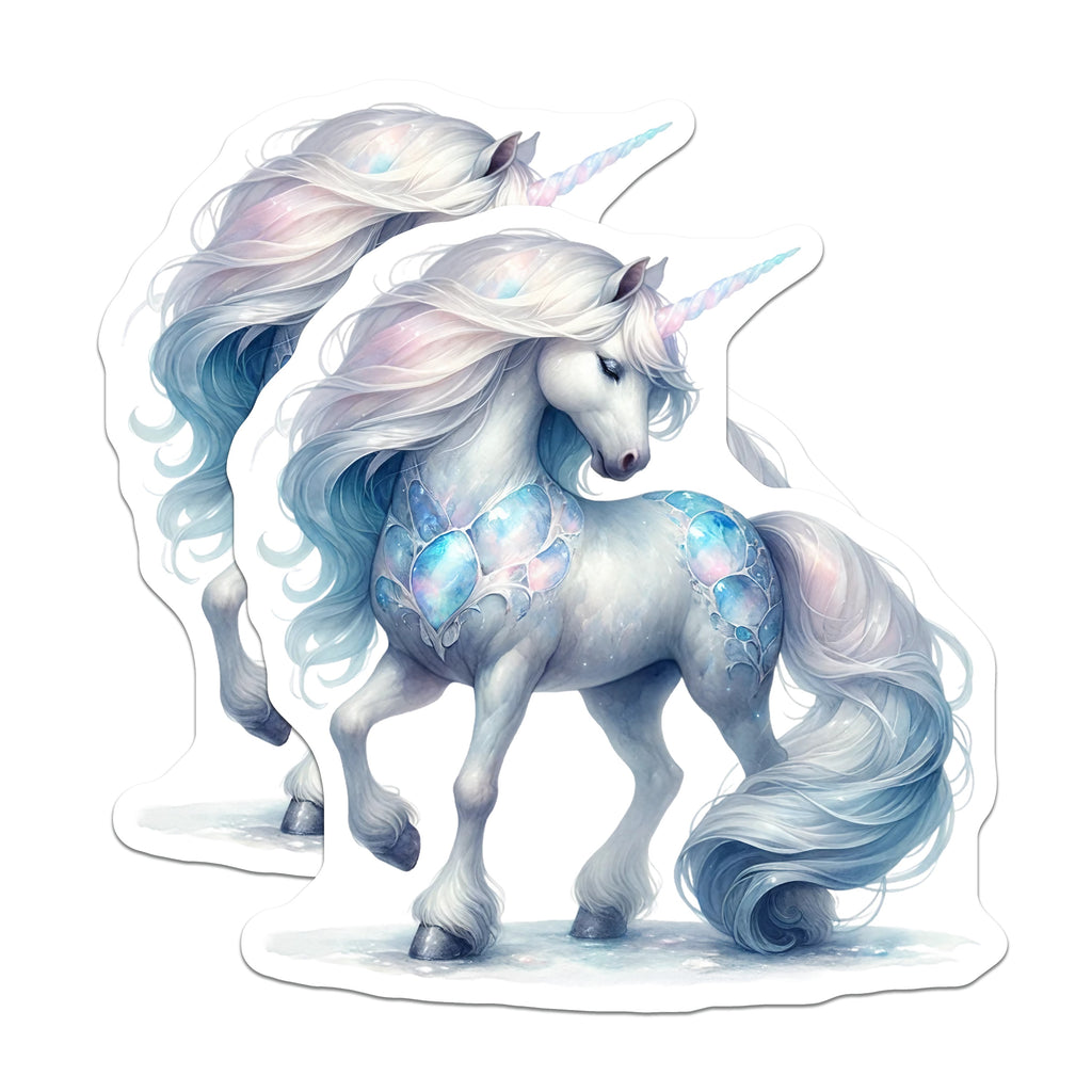 (2 Pack) Unicorn Magnets - Magical Mythical Creatures - Fantasy Fridge Decor - Pastel Aesthetic - 5 Inches On Longest Side - Thick Durable Magnet - Made in USA - MAG39839
