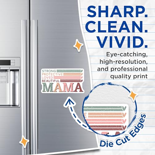 (2 Pack) Mama Strong Protective Magnets - Loved Beautiful Inspirational Quote - 5" On Longest Side - for Cars, Fridges, Toolboxes - Made in USA - MAG7151