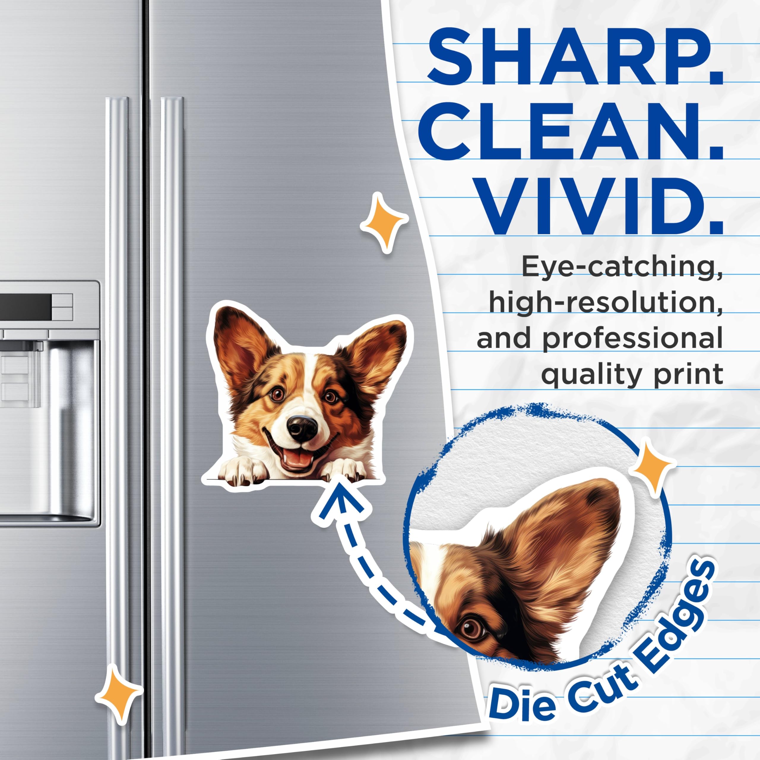 (2 Pack) Funny Corgi Lover Magnet - Pet Fridge Decor - 5" On Longest Side - Sticks to Smooth Flat Surfaces - Made in USA - MAG9925