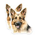 (2 Pack) German Shepherd Magnets - Watercolor Dog Art - Loyal Canine Decor - Dog Mom Dad Present - 5 Inches On Longest Side - Thick Durable Magnet - Made in USA - MAG28668