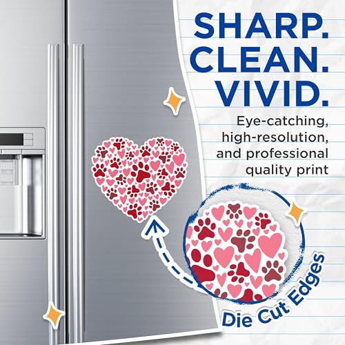 (2 Pack) Heart Paw Print Magnets - Pet Lover Heart Magnets - Animal Paw Magnets for Fridge - Cute Pet Decor- 5" On Longest Side - for Fridges, Toolboxes, Cars - Made in USA - MAG2896