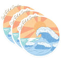 (3 Pack) Sunshine Waves Decals - Soulful Vibes - Laptop Decals- 3 Inches On Longest Side - Easy Peel & Apply - Made in USA - 3MCS5479