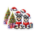 (2 Pack) Christmas Schnauzer Magnets - Holiday Dog Decor - Cute Xmas Pet Lovers Refrigerator - 5 Inches On Longest Side - Thick Durable Magnet - Made in USA - MAG30535