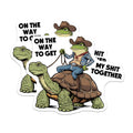 (2 Pack) Funny Frog and Turtle Magnet - Quirky Office Decor - 5" On Longest Side - Sticks to Smooth Flat Surfaces - Made in USA - MAG9724