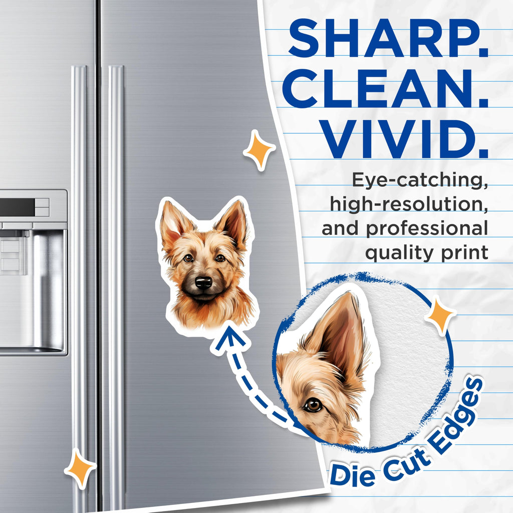 (2 Pack) Adorable Puppy Magnets - Dog Lover Decor - Pet Fridge Art Puppy Lover Gift - 5 Inches On Longest Side - Thick Durable Magnet - Made in USA - MAG28341