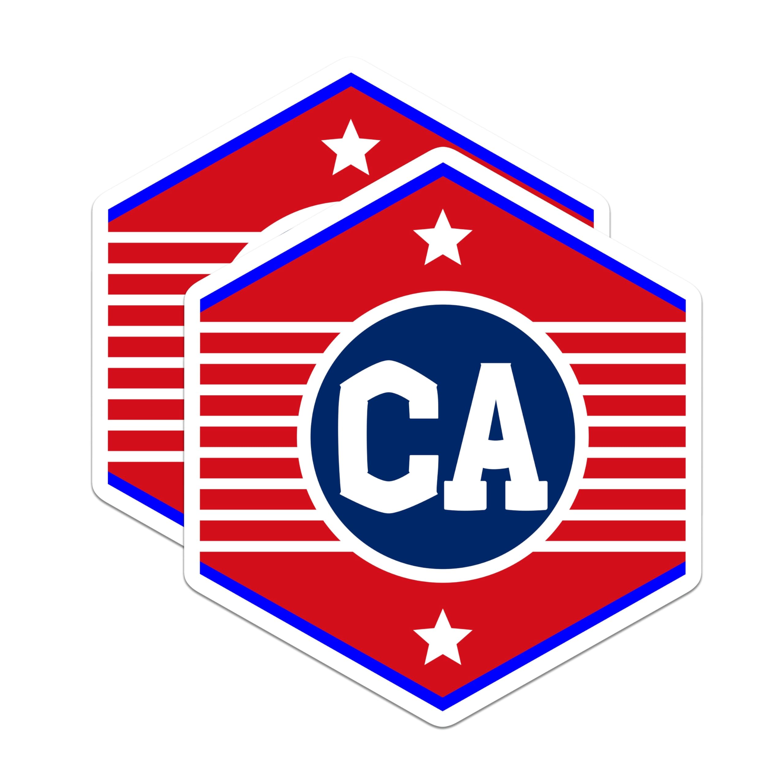 (2 Pack) CA Initial Magnets - US Patriotic Design - Custom Letter Refrigerator Magnets - 5" On Longest Side - Premium Magnet - for Cars, Refrigerators, Toolboxes, Lockers - Made in USA - MAG18108