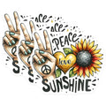 (3 Pack) Peace Love Sunshine Decals - Sunflower Sticker - Hippie Laptop Decal - 3 Inches On Longest Side - Easy Peel & Apply - Made in USA - 3MCS6738