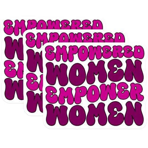 (3 Pack) Empowered Women Decals - Feminist Stickers - Girl Power Decor - 3 Inches On Longest Side - Easy Peel & Apply - Made in USA - 3MCS7104