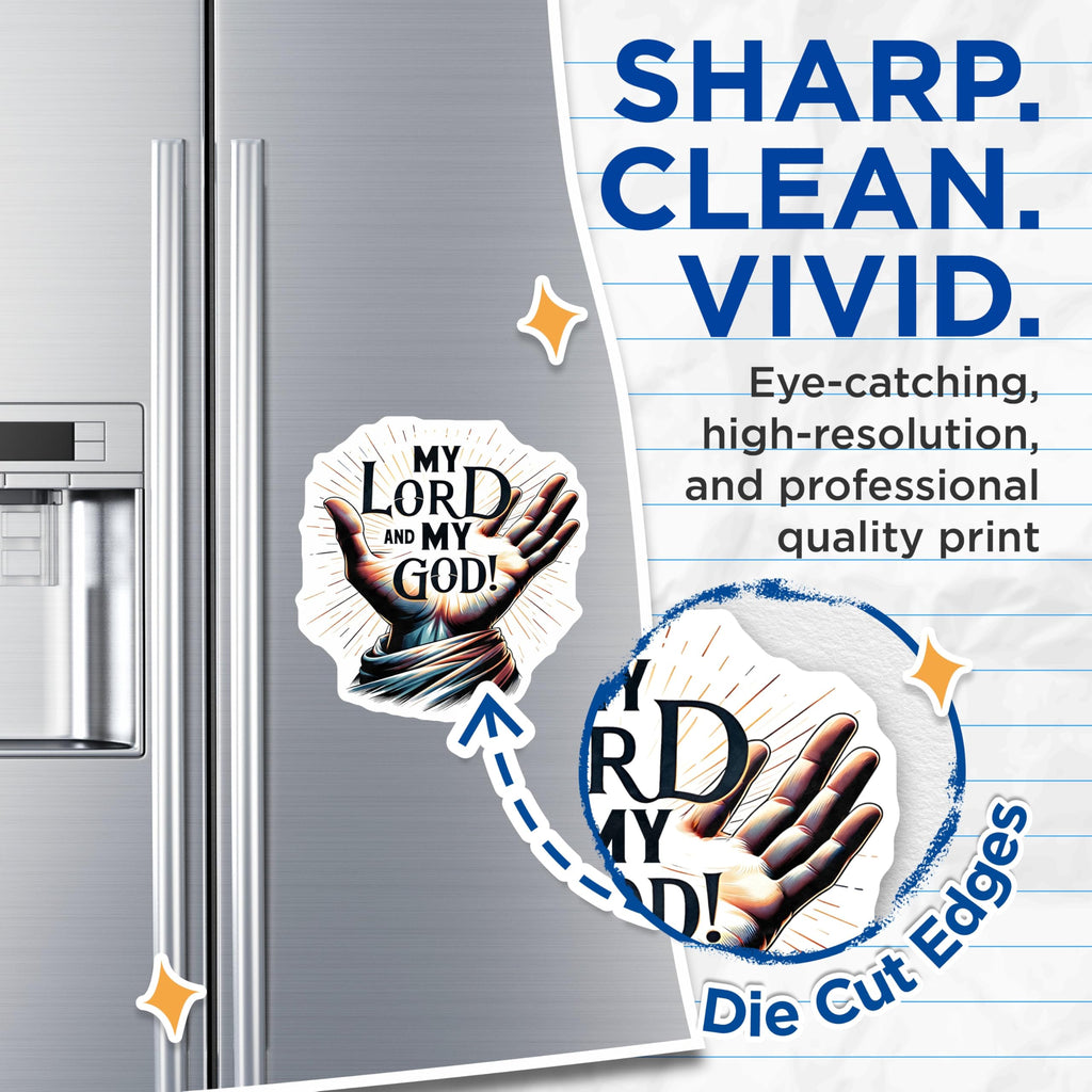 (2 Pack) Christian Faith Magnets - Inspirational Religious Decor - Spiritual Devotional Fridge Art for Believers - 5 Inches On Longest Side - Thick Durable Magnet - Made in USA - MAG29957