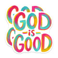(2 Pack) God is Good Magnets - Inspirational Christian Refrigerator Decor - Vibrant Faith Statement - 5 Inches On Longest Side - Thick Durable Magnet - Made in USA - MAG28966