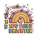 (2 Pack) 100 Days Brighter Magnets - Rainbow School Magnets - Apple Classroom Magnets for Teachers - 5" On Longest Side - for Cars, Refrigerators, Toolboxes, Lockers - Made in USA BMCS3063
