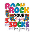 (2 Pack) Down Syndrome Awareness Magnets - Rock Your Socks Day - Inclusion Support Family Advocate - 5 Inches On Longest Side - Thick Durable Magnet - Made in USA - MAG29952