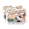 (2 Pack) Tampa Magnets - Corgi Dog Art - Cigar City Florida Travel Decor - 5" On Longest Side - Premium Magnet - for Cars, Refrigerators, Toolboxes, Lockers - Made in USA - MAG18754