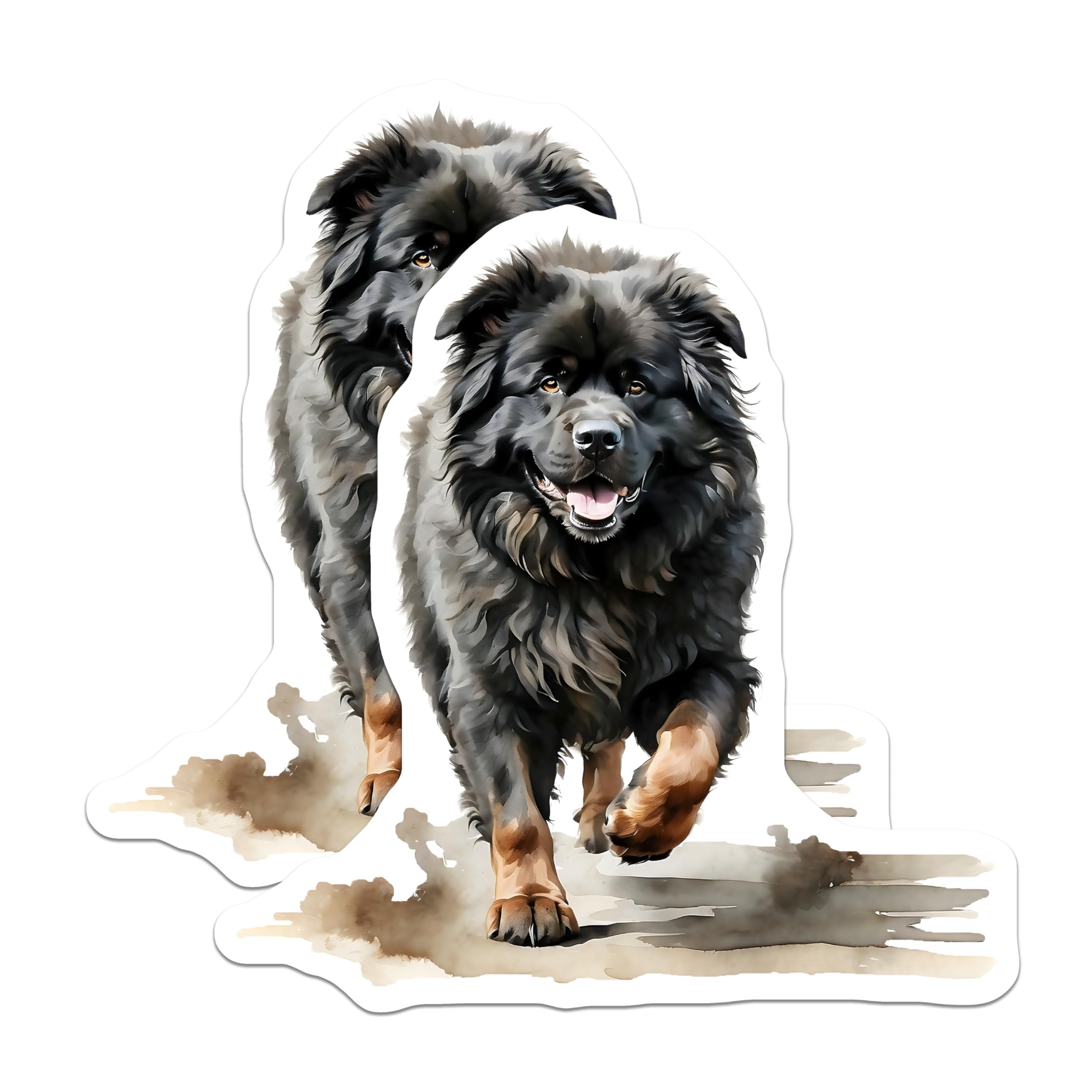 (2 Pack) Tibetan Mastiff Magnets - Dog Breed Art - Fridge Home Decor - 5" On Longest Side - Premium Magnet - for Cars, Refrigerators, Toolboxes, Lockers - Made in USA - MAG14101