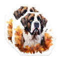 (2 Pack) Saint Bernard Magnets - Autumn Fall Decor - Dog Breed Art Kitchen - 5 Inches On Longest Side - Thick Durable Magnet - Made in USA - MAG30379