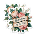 (2 Pack) Christian Faith Magnets - God is Good All the Time Scripture Art - Inspirational Rose Bouquet Home Decor - 5 Inches On Longest Side - Thick Durable Magnet - Made in USA - MAG22263