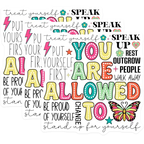 (3 Pack) Affirmations Decals - Positive Quote Stickers - Inspirational Laptop Decals - 3 Inches On Longest Side - Easy Peel & Apply - Made in USA - 3MCS7878