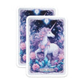 (2 Pack) Crystal Unicorn Magnets - Magical Fantasy Decor - Floral Starry Night Art - 5 Inches On Longest Side - Thick Durable Magnet - Made in USA - MAG21922