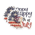 (2 Pack) Happy 4th of July Magnets - Patriotic Sunflower - Americana Decor - Summer Holiday Kitchen Fridge - 5 Inches On Longest Side - Thick Durable Magnet - Made in USA - MAG38982