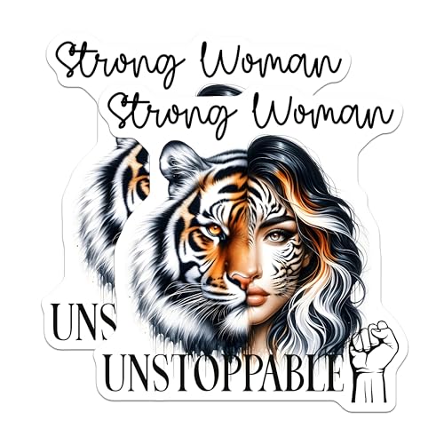 (2 Pack) Strong Woman Magnets Magnets - Unstoppable Motivational Magnet - Bold Strength Art - 5" On Longest Side - Made in USA - Sticks to Refrigerators & Metal Surfaces - MAG9245