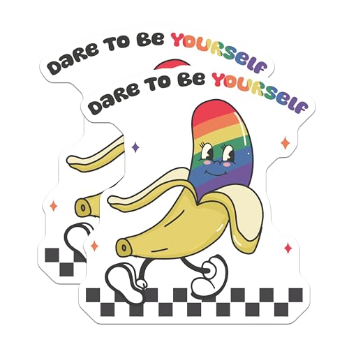 (2 Pack) Fun Pride Magnets - Dare to Be Yourself - Colorful Baa Magnets - 5" On Longest Side - for Cars, Fridges, Toolboxes - Made in USA - MAG6971