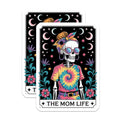 (2 Pack) Mom Life Skeleton Magnets - Tie Dye Hippie Mama - Celestial Boho Fridge Decor - 5 Inches On Longest Side - Thick Durable Magnet - Made in USA - MAG22200