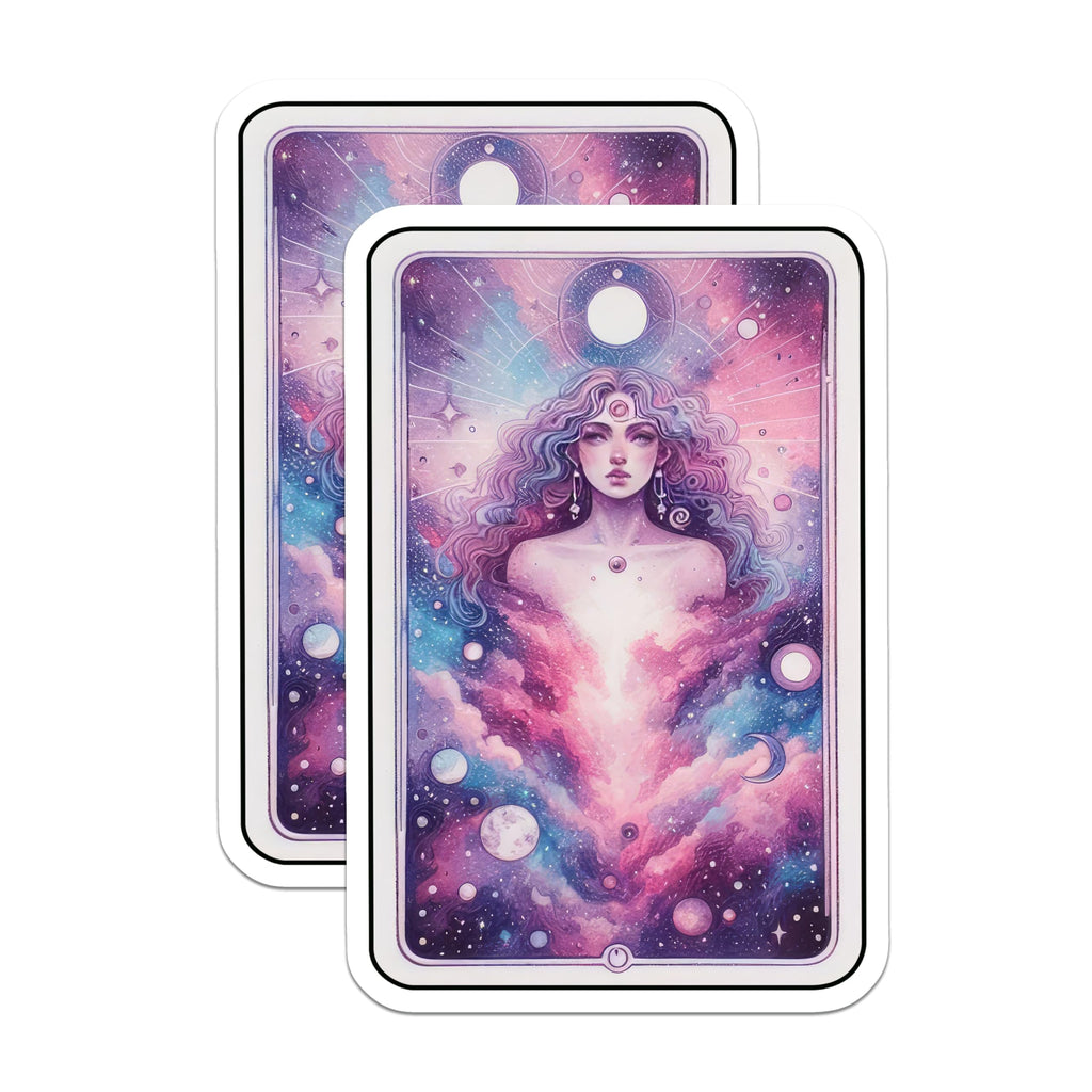(2 Pack) Cosmic Goddess Magnets - Universe Divine Feminine Art - Space Nebula Fantasy Decor - 5 Inches On Longest Side - Thick Durable Magnet - Made in USA - MAG22268