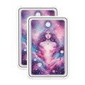(2 Pack) Cosmic Goddess Magnets - Universe Divine Feminine Art - Space Nebula Fantasy Decor - 5 Inches On Longest Side - Thick Durable Magnet - Made in USA - MAG22268