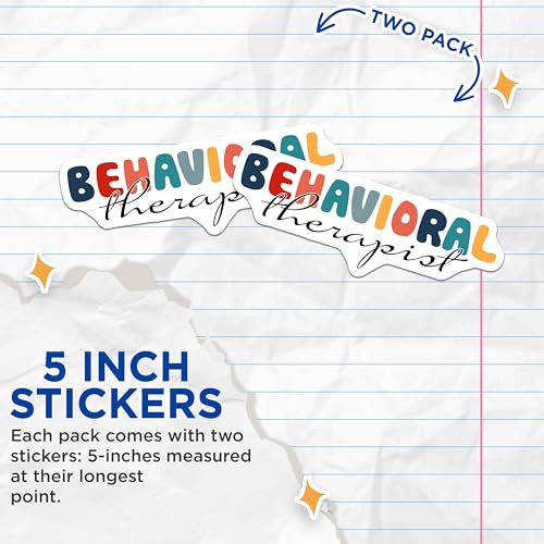 (2 Pack) Behavioral Therapist Stickers - Mental Health Stickers - Psychologist Decor Stickers - 5" On Longest Side - Sticks to Any Smooth Flat Surface - Made in USA - BMCS3173