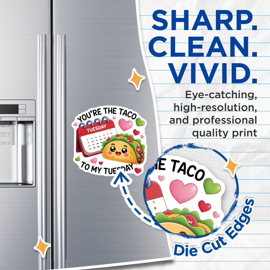(2 Pack) Taco Tuesday Magnets - Funny Foodie Pun - Couple Appreciation Token - Kitchen Refrigerator Decor - 5 Inches On Longest Side - Thick Durable Magnet - Made in USA - MAG39234