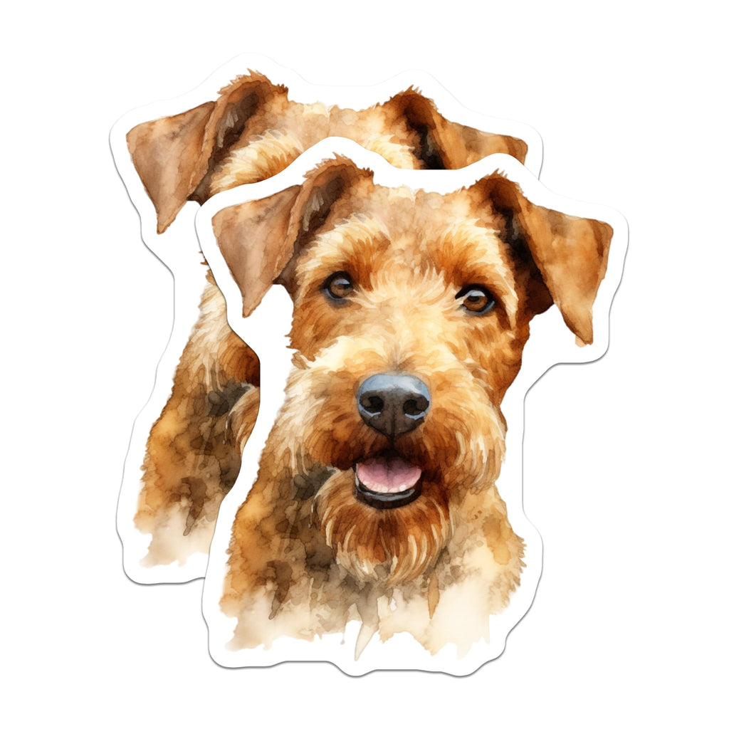 (2 Pack) Irish Terrier Dog Magnets - Watercolor Pet Art Decor - Dog Mom Fridge Magnets - Unique Animal Lover - 5 Inches On Longest Side - Thick Durable Magnet - Made in USA - MAG29667