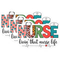 (3 Pack) Nurse Decals - Livin That Nurse Life - Nursing Student Gift- 3 Inches On Longest Side - Easy Peel & Apply - Made in USA - 3MCS5870