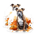 (2 Pack) Pitbull Dog Magnets - Autumn Leaves Design - Dog Lover Collectible - 5 Inches On Longest Side - Thick Durable Magnet - Made in USA - MAG30359