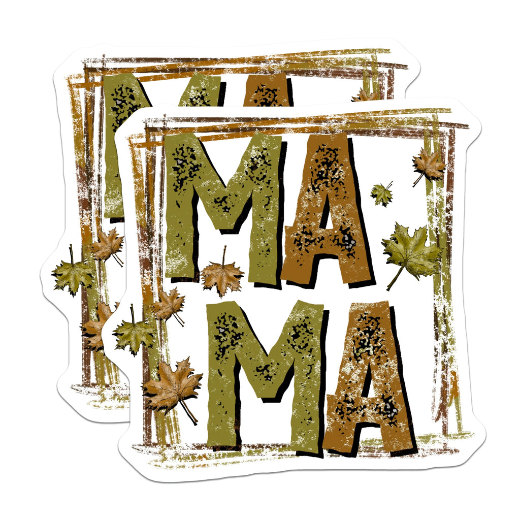 (2 Pack) Mama Autumn Leaves Magnets - Fall Decor for Moms - Rustic Kitchen Accents - 5 Inches On Longest Side - Thick Durable Magnet - Made in USA - MAG25032