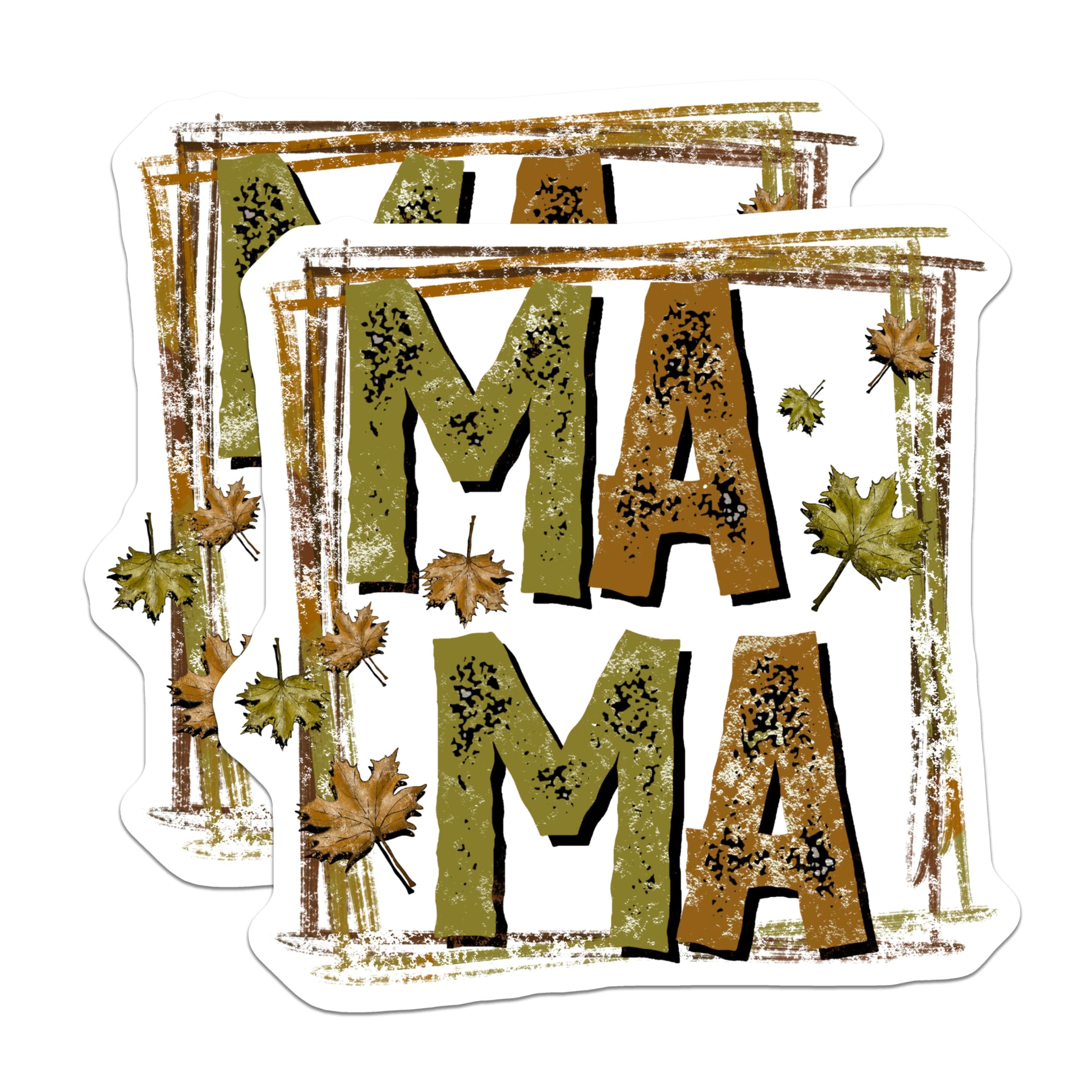 (2 Pack) Mama Autumn Leaves Magnets - Fall Decor for Moms - Rustic Kitchen Accents - 5 Inches On Longest Side - Thick Durable Magnet - Made in USA - MAG25032