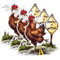(3 Pack) Chicken Decals - Poultry in Motion - Funny Chicken Sticker - 3 Inches On Longest Side - Easy Peel & Apply - Made in USA - 3MCS1463