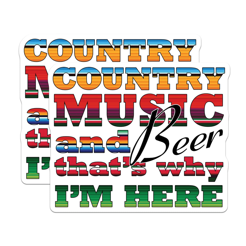 (2 Pack) Country Music Magnets - Beer Lover Decor - Funny Saying Magnets - 5" On Longest Side - Premium Magnet - for Cars, Refrigerators, Toolboxes, Lockers - Made in USA - MAG15537