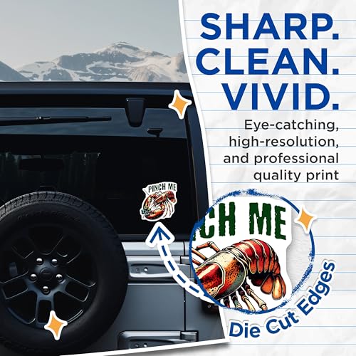 (2 Pack) Lobster Pinch Me Stickers - Funny Lobster Quote Stickers - Irish Luck Clover Stickers - Ocean Life Stickers - 5" On Longest Side - Sticks to Smooth Flat Surfaces - Made in USA - BMCS5257