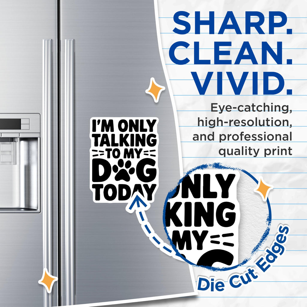 (2 Pack) I'm Only Talking to My Dog Today Magnets - Dog Lover Decor - Funny Pet Quote - Dog Themed Accessories - 5" On Longest Side - for Cars, Fridges, Toolboxes - Made in USA - MAG5642