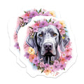 (2 Pack) Weimaraner Floral Magnets - Dog Lover Decor - Refrigerator Magnets for Weimaraner Mom - 5 Inches On Longest Side - Thick Durable Magnet - Made in USA - MAG29112
