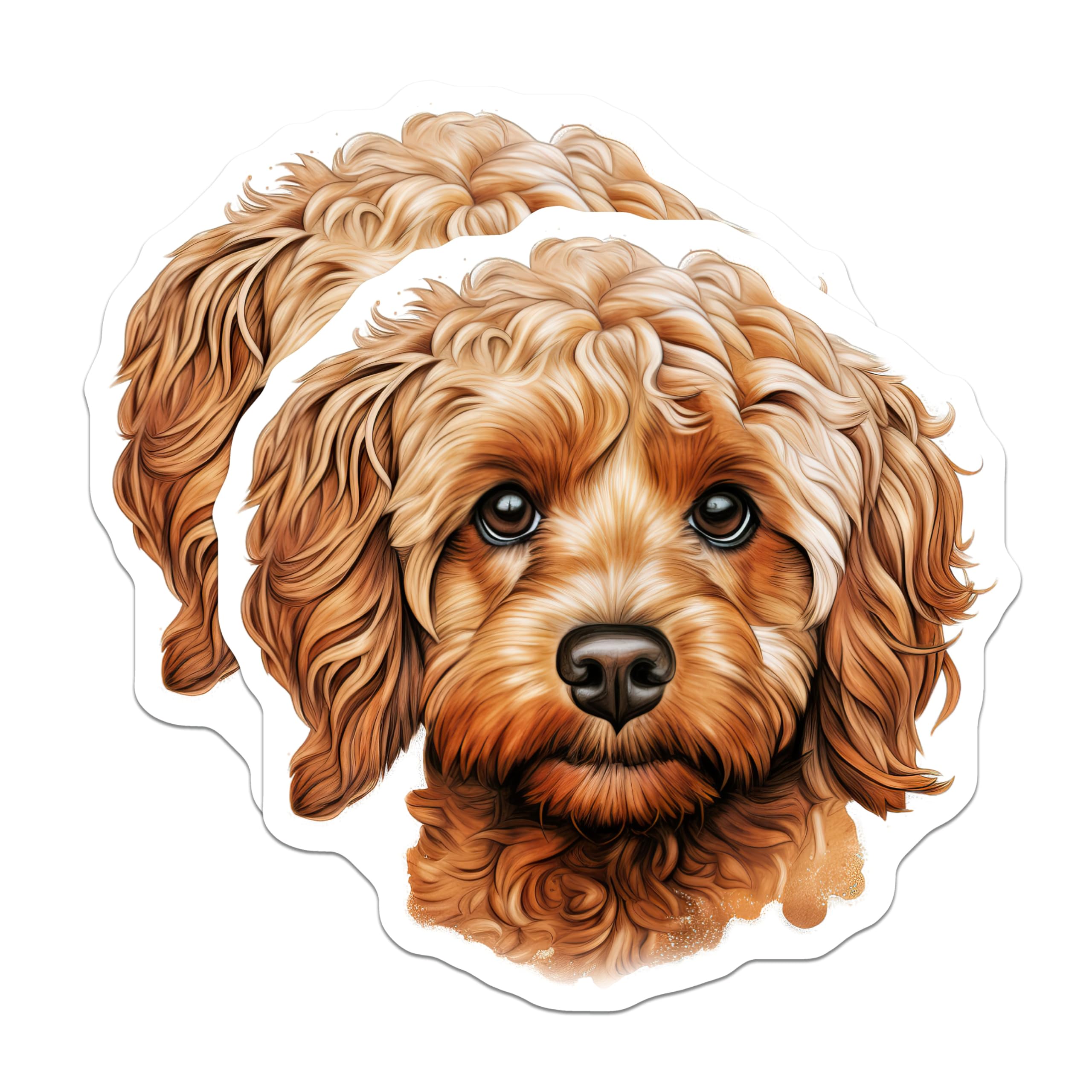 (2 Pack) Cavapoo Dog Magnets - Cute Pet Portrait Art - Doodle Puppy Lover Home Office Decor - 5 Inches On Longest Side - Thick Durable Magnet - Made in USA - MAG29963