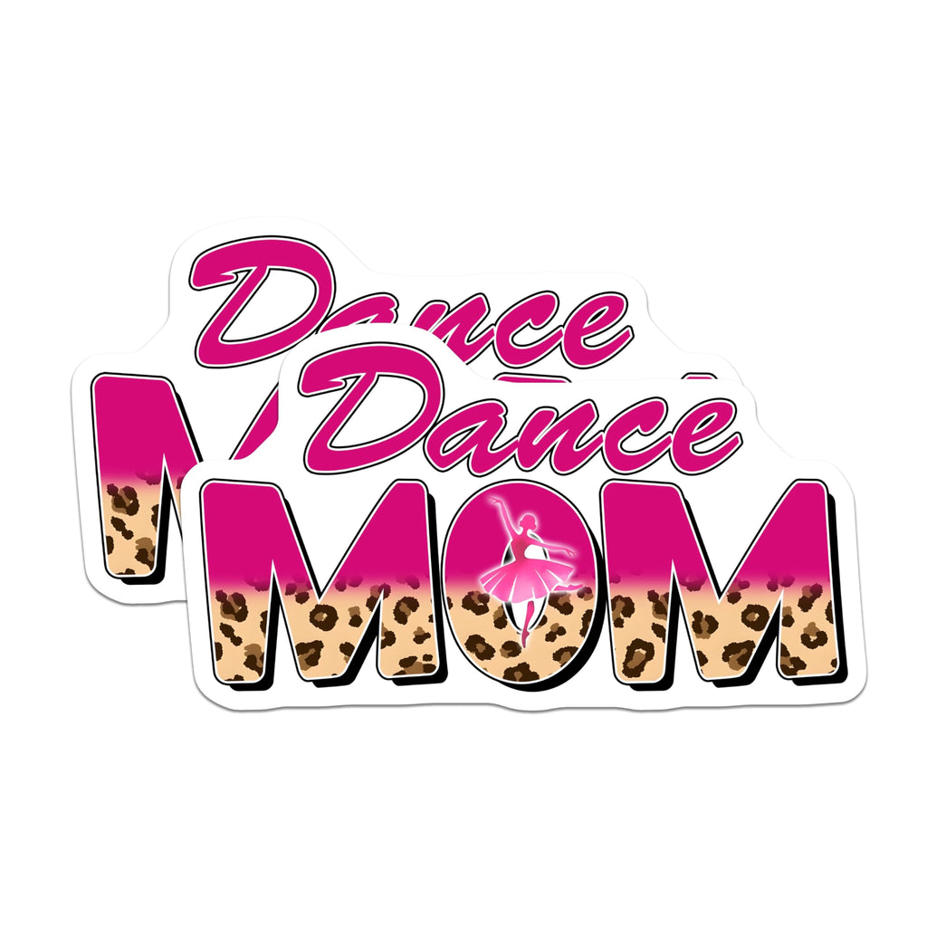 (2 Pack) Dance Mom Magnets - Ballerina Mom - Leopard Print Magnets - 5" On Longest Side - Premium Magnet - for Cars, Refrigerators, Toolboxes, Lockers - Made in USA - MAG16371