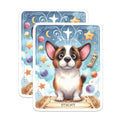 (2 Pack) Whimsical Corgi Puppy Magnets - Dreamy Celestial Dog Refrigerator Decor - Cute Starry Night Kitchen Art - 5 Inches On Longest Side - Thick Durable Magnet - Made in USA - MAG21616