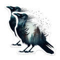 (2 Pack) Raven Magnets - Forest Scene Decor - Bird Lover Home Accents - 5" On Longest Side - Premium Magnet - for Cars, Refrigerators, Toolboxes, Lockers - Made in USA - MAG15284