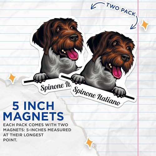 (2 Pack) Spinone Italiano Dog Magnets - Pet Lover - Refrigerator Magnet - Cute Dog Fridge Magnet - 5" On Longest Side - for Cars, Fridges, Toolboxes - Made in USA - MAG4226
