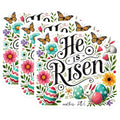 (3 Pack) He is Risen Decals - Easter Decorations - Easter Bunny Decal - 3 Inches On Longest Side - Easy Peel & Apply - Made in USA - 3MCS7591
