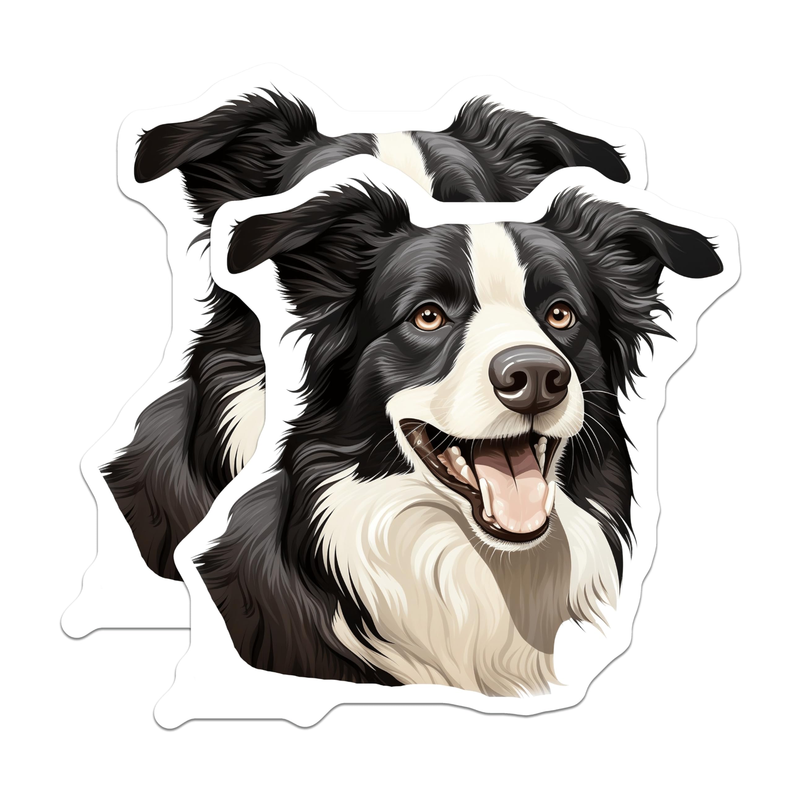 (2 Pack) Border Collie Magnets - Dog Lover Fridge Decor - Pet Parent Kennel Club Gift - Animal Enthusiast Accessory - 5 Inches On Longest Side - Thick Durable Magnet - Made in USA - MAG30144