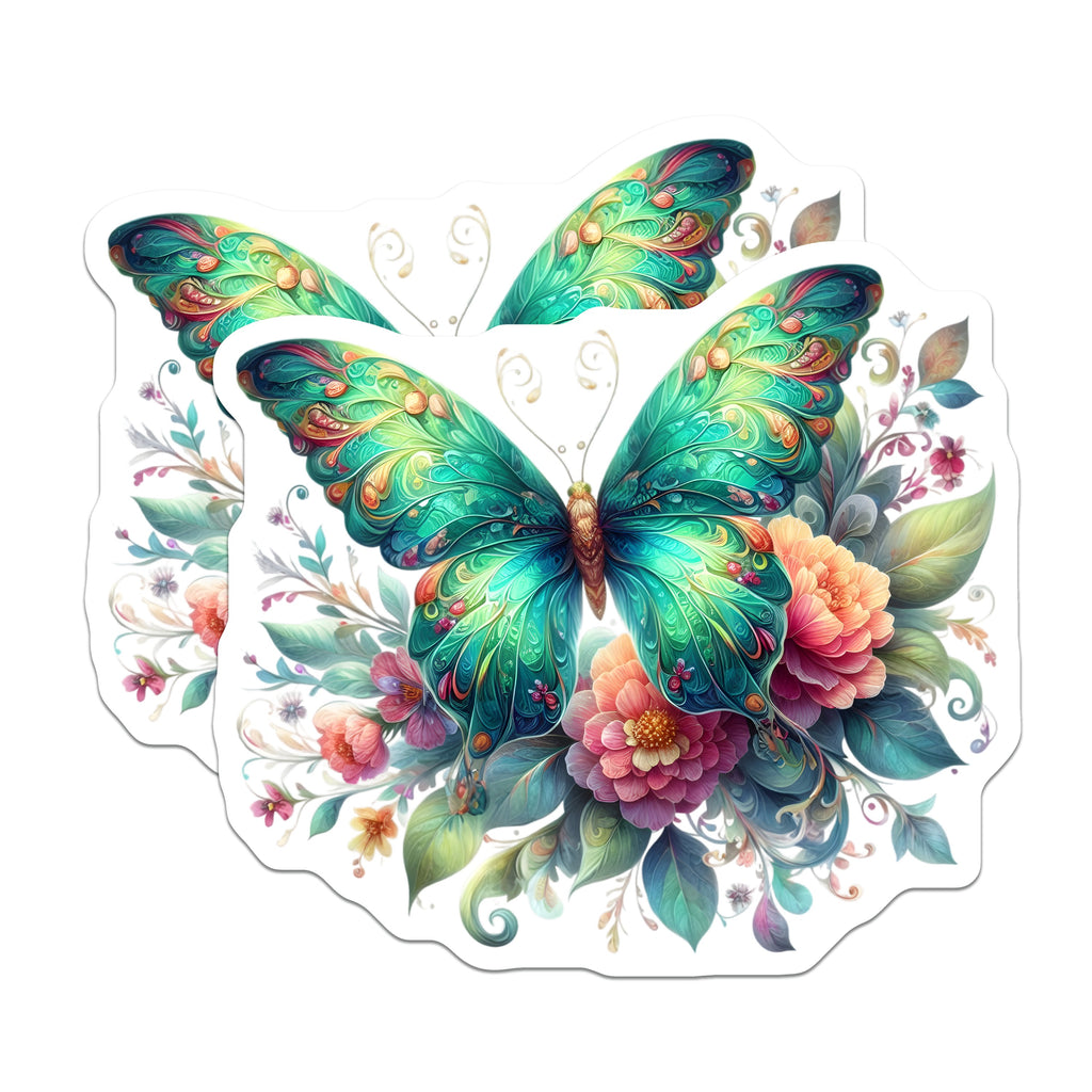 (2 Pack) Whimsical Butterfly Magnets - Enchanted Garden Decor - Nature Lover Accents - 5 Inches On Longest Side - Thick Durable Magnet - Made in USA - MAG36341