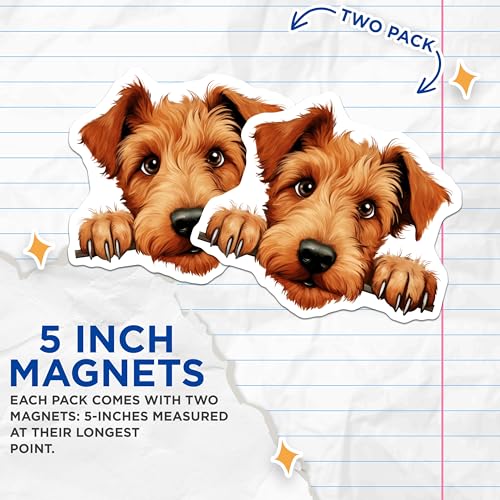 (2 Pack) Animal Lover Decor Magnet - 5" On Longest Side - Sticks to Smooth Flat Surfaces - Made in USA - MAG10201